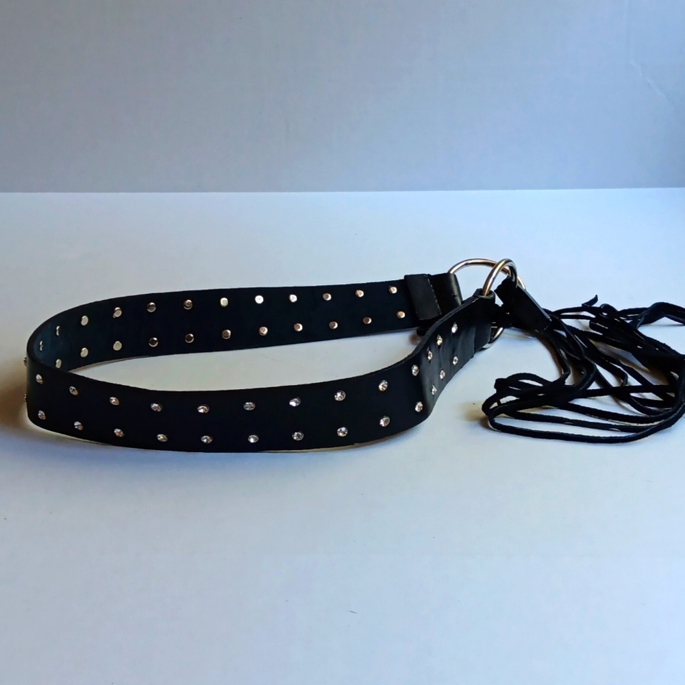 BEDAZZLED LEATHER BELT